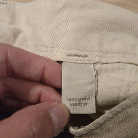 Banana Republic 100% linen men pants 36x32 beige - Picture 4 of 5
